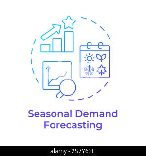 Seasonal demand forecasting blue gradient concept icon Stock Vector