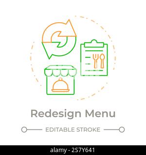 Redesign menu duo tone concept icon Stock Vector