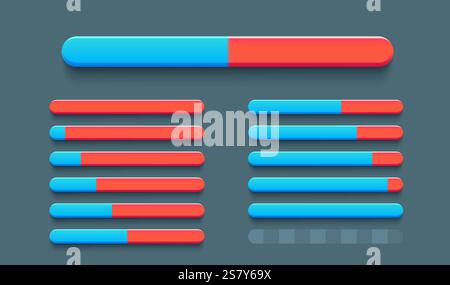 Loading set, percentage of the app downloaded to your device. Vector Stock Vector