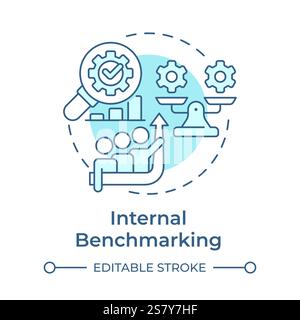 Internal benchmarking soft blue concept icon Stock Vector