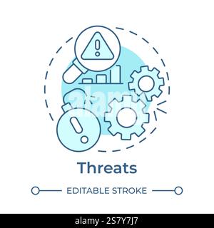 Threats soft blue concept icon Stock Vector