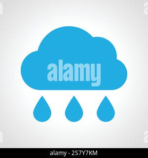 Cloud rain Icon. Multicolored weather icon on white background. Vector illustration. Stock Vector