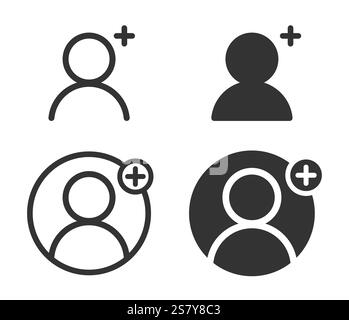 Add a new User profile login or access authentication icon. web avatar app ui interface logo sign.  vector illustration image. Isolated on white backg Stock Vector