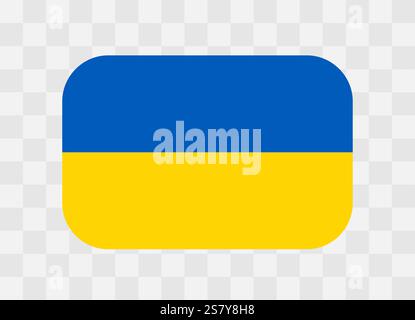 Ukraine flag - rounded rectangle colorful flag representing a country cultural identity and heritage. The essence of national pride and unity. Vector flag on transparent background. Stock Vector