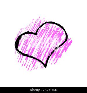 Sketch Scribble Hearts on red background. Hand drawn Pencil Scribble Hearts. Vector illustration Stock Vector