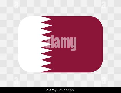 Qatar flag - rounded rectangle colorful flag representing a country cultural identity and heritage. The essence of national pride and unity. Vector flag on transparent background. Stock Vector