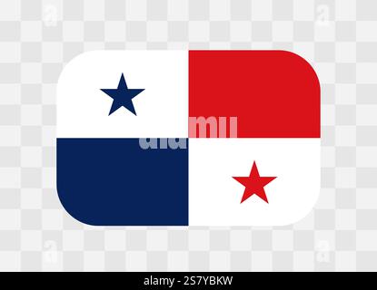 Panama flag - rounded rectangle colorful flag representing a country cultural identity and heritage. The essence of national pride and unity. Vector flag on transparent background. Stock Vector
