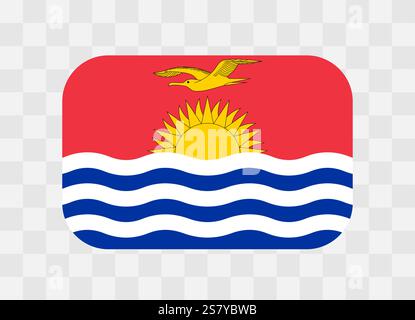 Kiribati flag - rounded rectangle colorful flag representing a country cultural identity and heritage. The essence of national pride and unity. Vector flag on transparent background. Stock Vector
