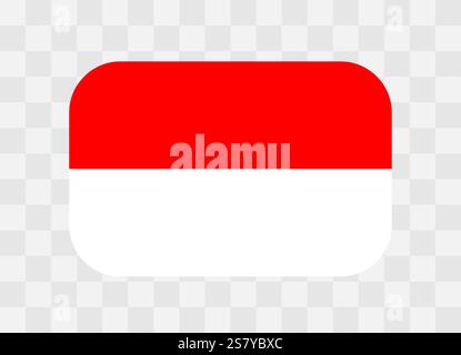 Indonesia flag - rounded rectangle colorful flag representing a country cultural identity and heritage. The essence of national pride and unity. Vector flag on transparent background. Stock Vector