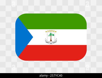 Equatorial Guinea flag - rounded rectangle colorful flag representing a country cultural identity and heritage. The essence of national pride and unity. Vector flag on transparent background. Stock Vector