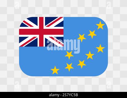 Tuvalu flag - rounded rectangle colorful flag representing a country cultural identity and heritage. The essence of national pride and unity. Vector flag on transparent background. Stock Vector