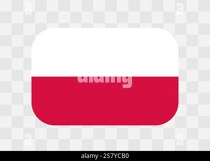 Poland flag - rounded rectangle colorful flag representing a country cultural identity and heritage. The essence of national pride and unity. Vector flag on transparent background. Stock Vector