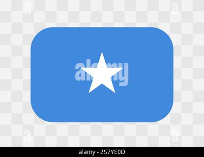 Somalia flag - rounded rectangle colorful flag representing a country cultural identity and heritage. The essence of national pride and unity. Vector flag on transparent background. Stock Vector