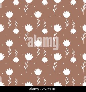 cute floral seamless pattern in trendy color 2025 Stock Vector