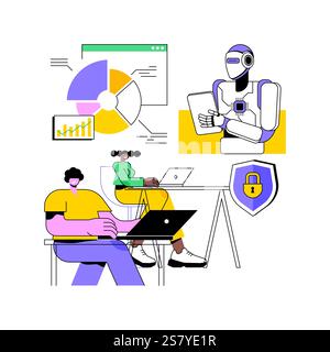 AI-Driven Security Training abstract concept vector illustration Stock ...