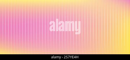 Acrylic glass, colorful gradient behind ribbed plastic texture Stock Vector