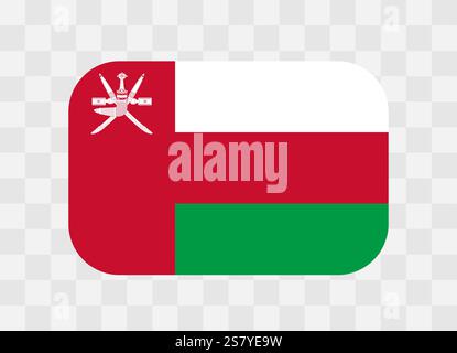 Oman flag - rounded rectangle colorful flag representing a country cultural identity and heritage. The essence of national pride and unity. Vector flag on transparent background. Stock Vector