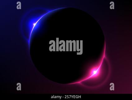 Abstract background with blue and pink planet, stock vector Stock Vector