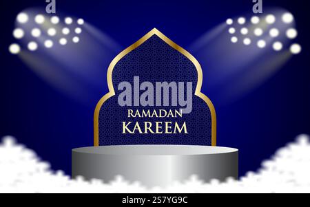 Islamic Ramadan Kareem Background with Arabic Patterns and Decorative Ornaments Stock Vector