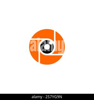 Lens Camera Icon Logo Design Stock Vector