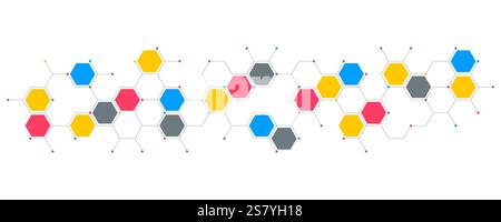 Abstract design element with geometric background of hexagons shape pattern. Vector illustration Stock Vector
