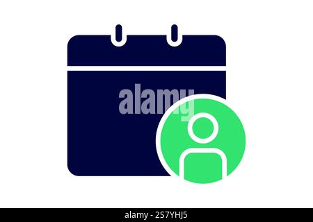 Appointment icon. solid icon style. calendar with people. icon related to time and date. time elements vector illustration Stock Vector