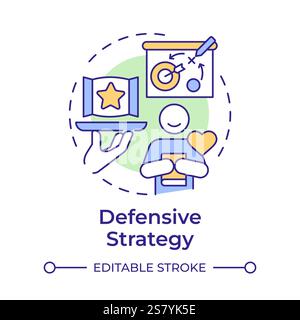 Defensive strategy multi color concept icon Stock Vector