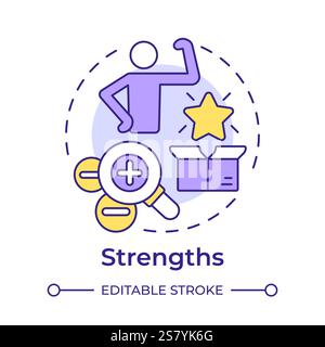 Strengths multi color concept icon Stock Vector
