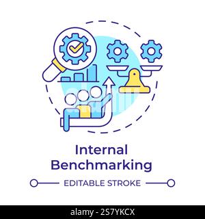 Internal benchmarking multi color concept icon Stock Vector