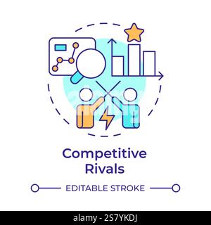 Competitive rivals multi color concept icon Stock Vector