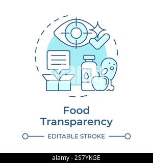 Food transparency soft blue concept icon Stock Vector