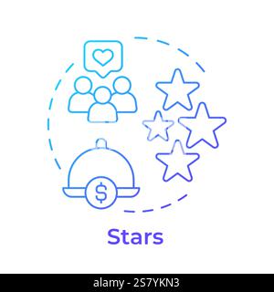 Stars dishes blue gradient concept icon Stock Vector