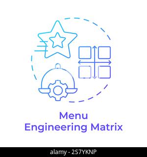Menu engineering matrix blue gradient concept icon Stock Vector