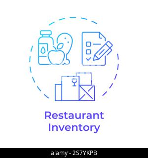 Restaurant inventory blue gradient concept icon Stock Vector