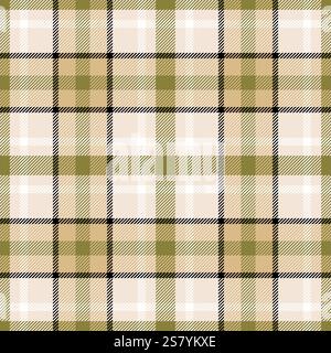Plaid seamless pattern. Check line. Repeating tartan checks design. Repeated scottish stripe flannel. Scotland fabric prints. Gingham twill lattice Stock Vector
