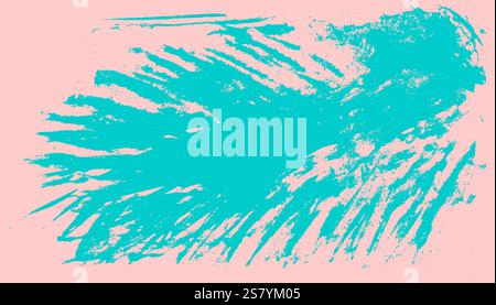 Grunge texture created from brush strokes. Teal and pink color texture, abstract modern background. Enhance your visuals with the gritty aesthetic of Stock Vector