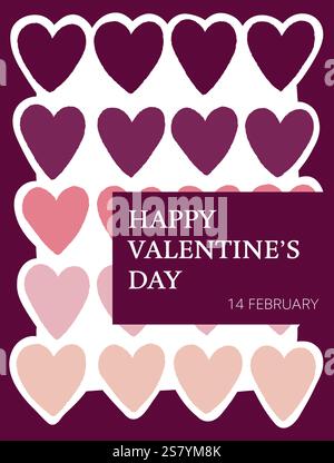 Valentine's Day greeting card, creative vector illustration for your design. Holiday templates for banner, flyer, brochure, advertising, cover, poster Stock Vector