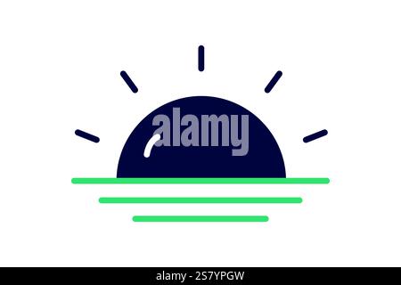 Sunrise icon. solid icon style. icon related to time and date. time elements vector illustration Stock Vector