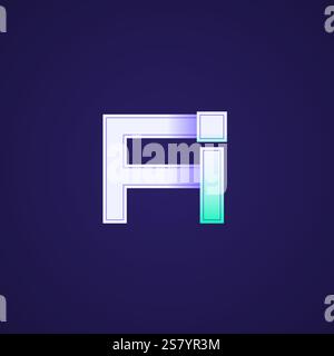Capital letters ai, square logo, gradient bright colorful colors. Isolated on dark blue background. Vector illustration. Stock Vector
