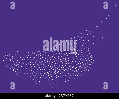 Dynamic flowing wavy dotted particles pattern. Ideal for abstract and futuristic designs, the flowing dots create a sense of movement and energy. Abst Stock Vector