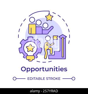 Opportunities multi color concept icon Stock Vector