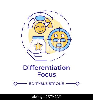 Differentiation focus multi color concept icon Stock Vector