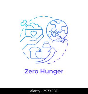 Zero hunger blue gradient concept icon Stock Vector