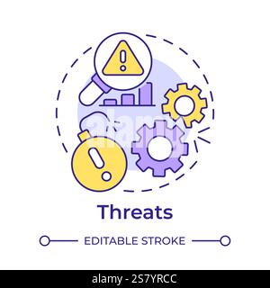 Threats multi color concept icon Stock Vector
