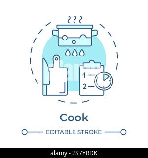 Cook soft blue concept icon Stock Vector