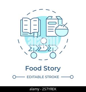 Food story soft blue concept icon Stock Vector