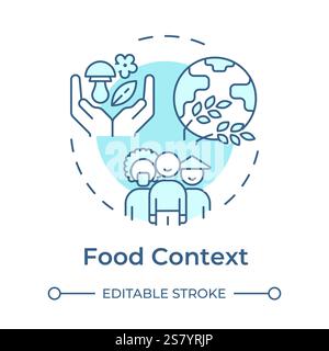 Food context soft blue concept icon Stock Vector