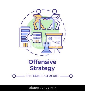 Offensive strategy multi color concept icon Stock Vector