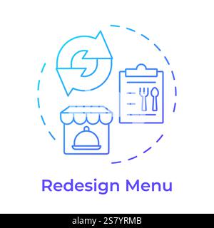 Redesign menu blue gradient concept icon Stock Vector