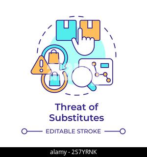 Threat of substitutes multi color concept icon Stock Vector